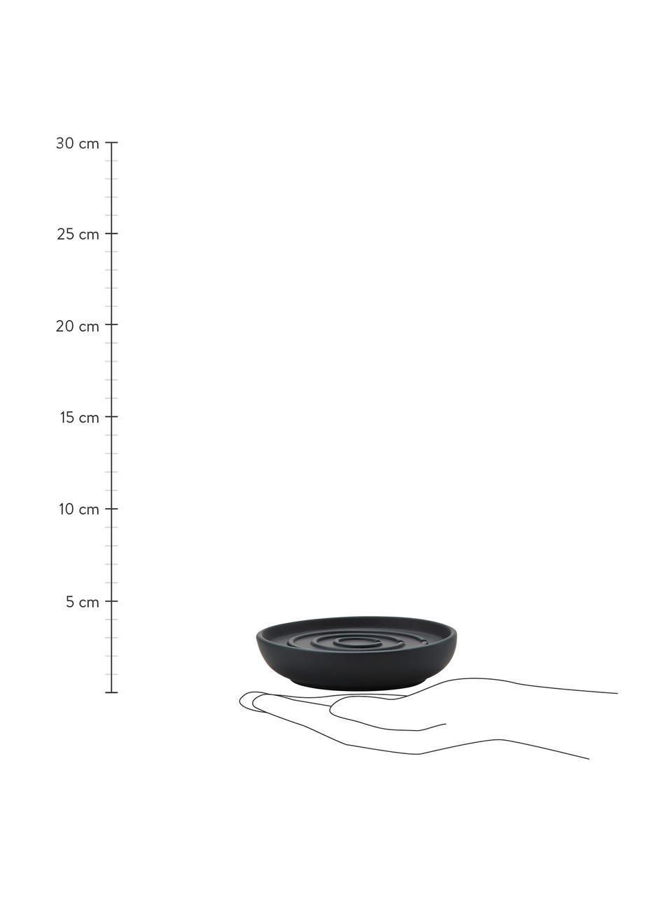 Porzellan-Seifenschale Nova One, Porzellan, Schwarz, Ø 11 x H 3 cm