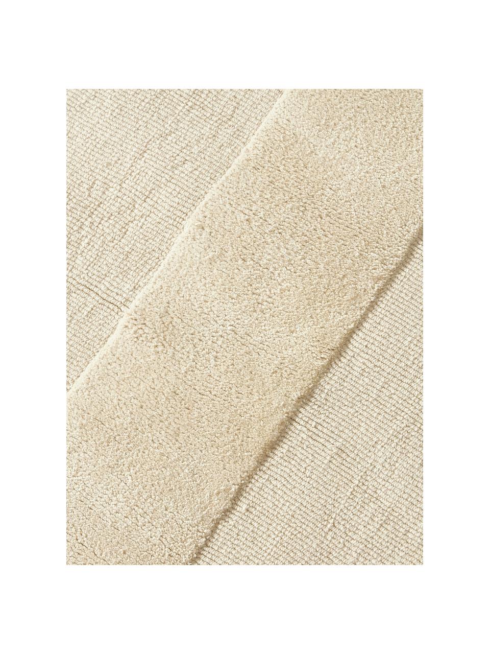 Alfombra artesanal de algodón texturizada Dania, 100% algodón (certificado GRS), Beige, An 80 x L 150 cm (Tamaño XS)