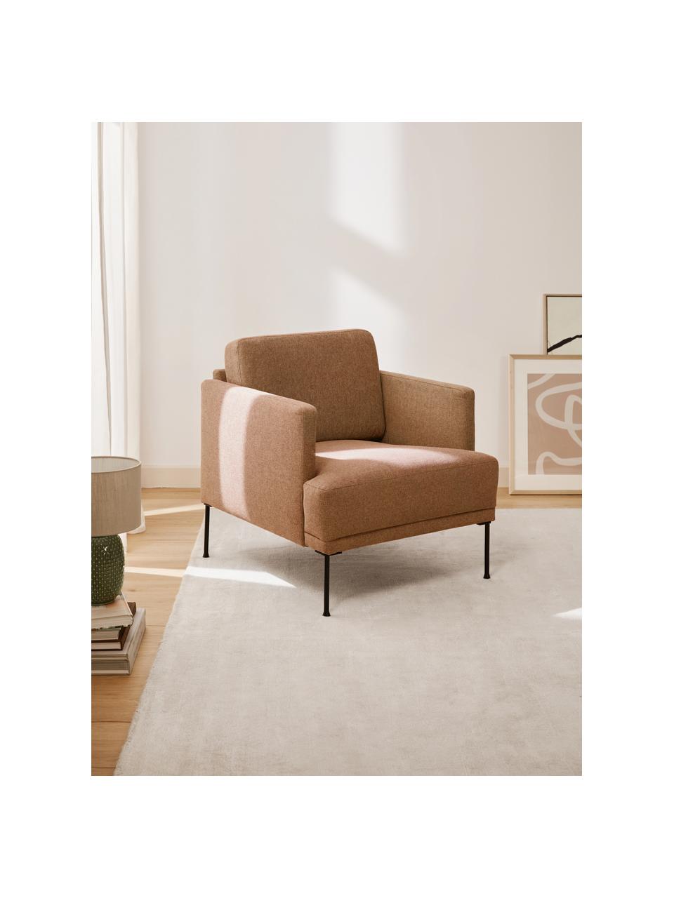 Fauteuil Fluente, Tissu nougat, larg. 74 x prof. 85 cm