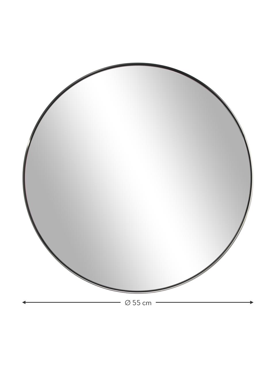 Okrągłe lustro ścienne z metalową ramą Lacie, Odcienie srebrnego, Ø 55 cm
