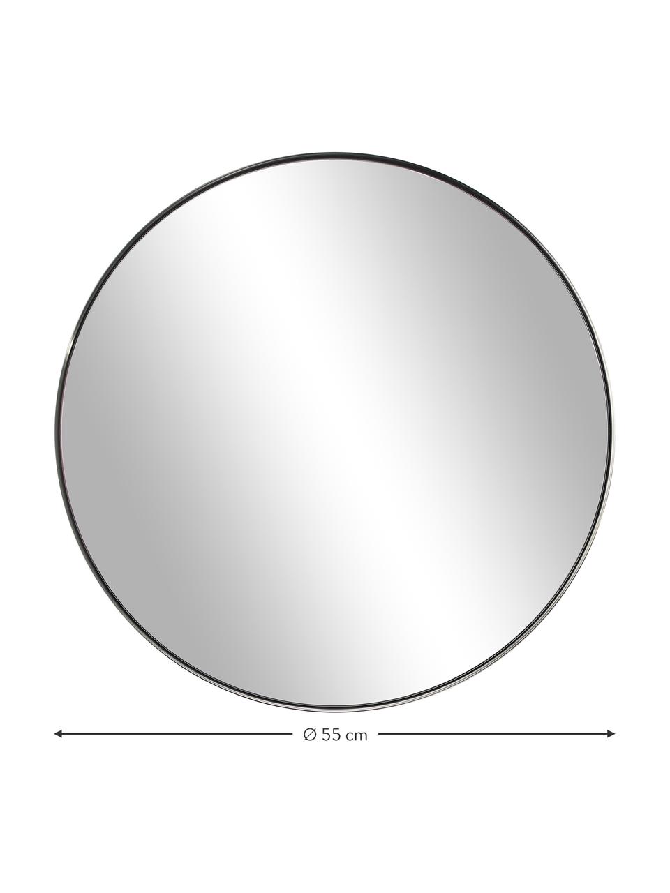 Runder Wandspiegel Lacie, Rahmen: Metall, beschichtet, Rückseite: Mitteldichte Holzfaserpla, Spiegelfläche: Spiegelglas, Silberfarben, Ø 72 cm