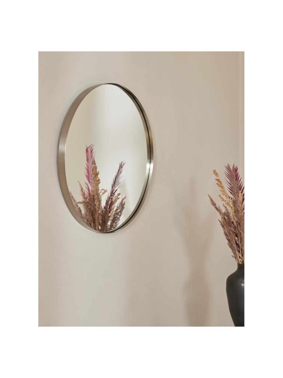 Okrągłe lustro ścienne z metalową ramą Lacie, Odcienie srebrnego, Ø 55 cm