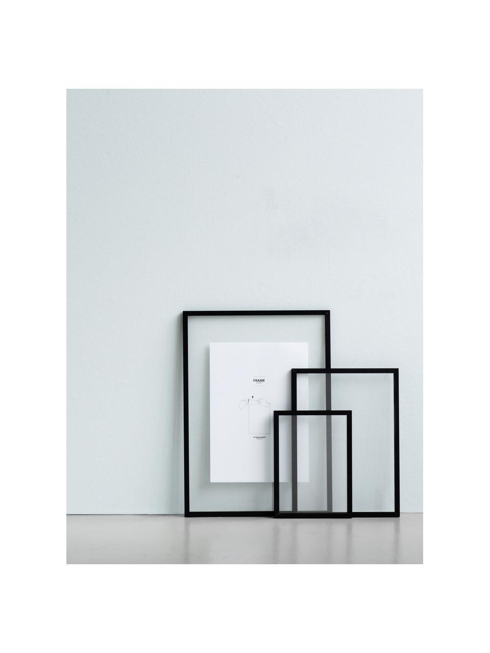 Bilderrahmen Frame, Rahmen: Aluminium, pulverbeschich, Rahmen: Schwarz Aufhängung: Schwarz Front und Rückseite: Transparent, 17 x 23 cm