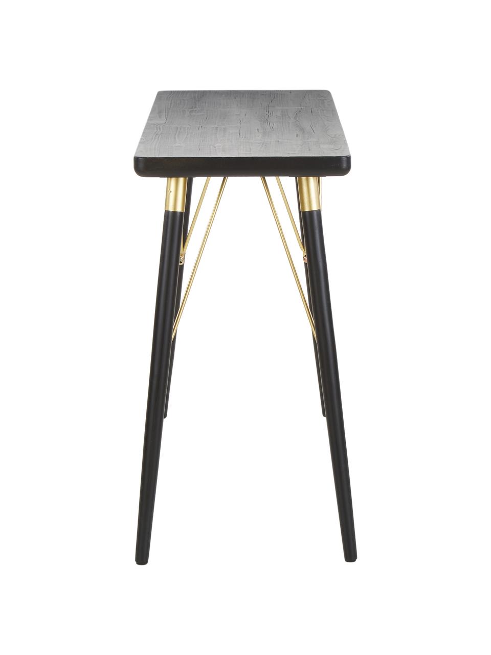 Konzolový stolík so zlatými prvkami Jana, Čierna, odtiene zlatej, Š 120 x H 40 cm