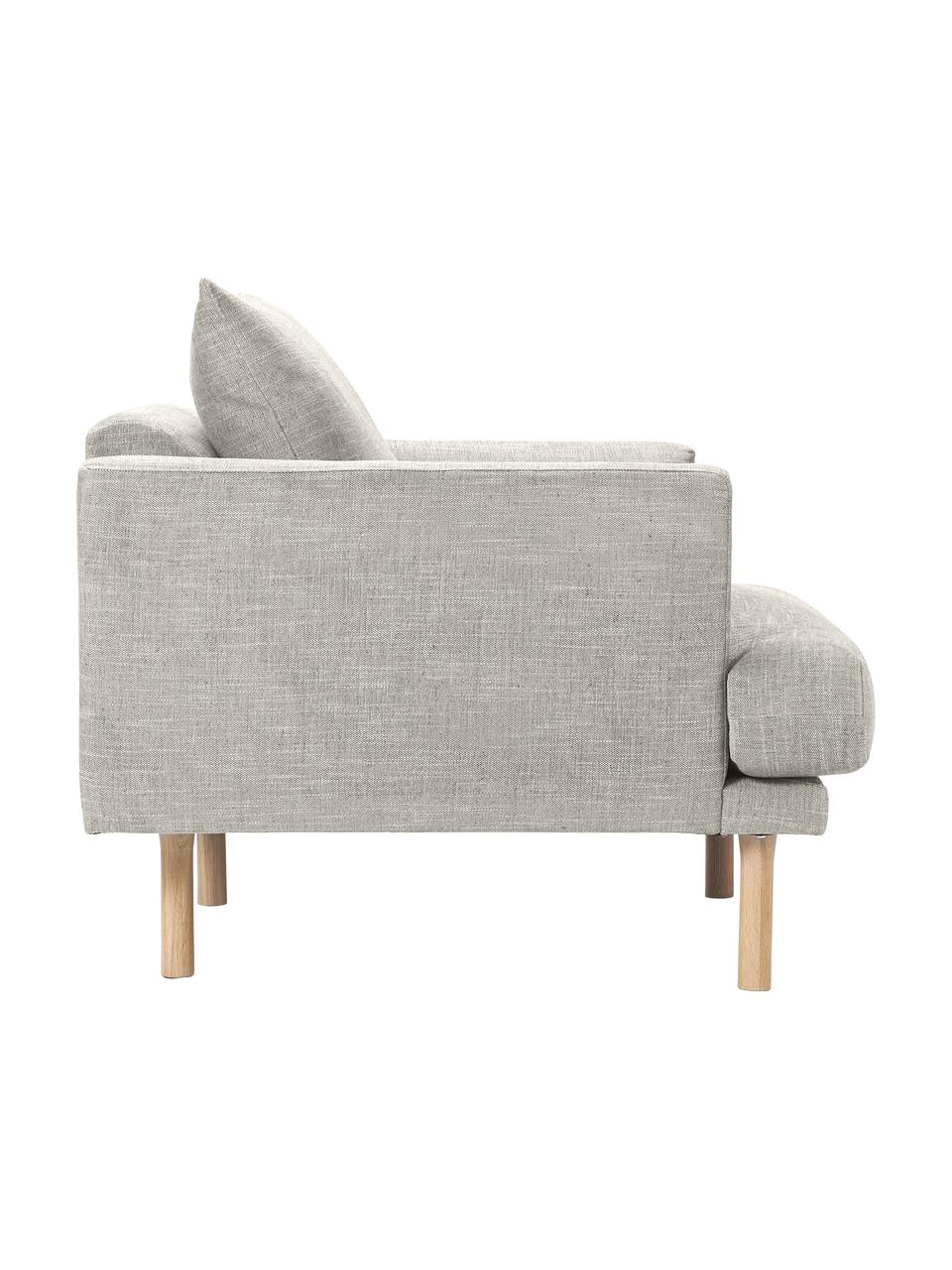 Sofa-Sessel Adrian in Beige, Bezug: 47 % Viskose, 23 % Baumwo, Gestell: Sperrholz, Füße: Eichenholz, geölt, Webstoff Beige, B 90 x H 79 cm