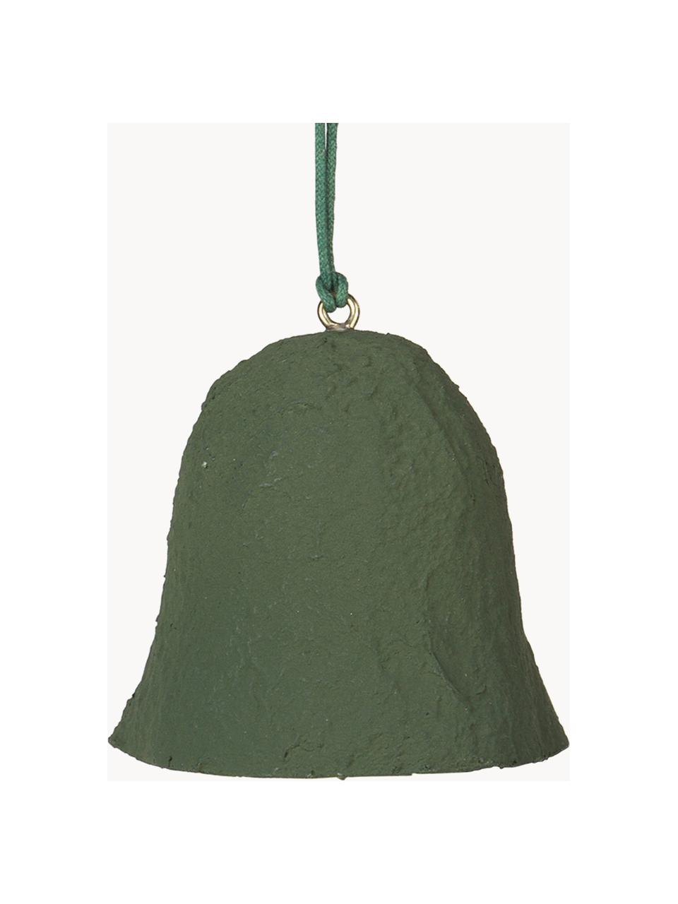 Ciondoli per albero di Natale Pulp 4 pz, Polpa di cotone, Verde scuro, Ø 6 x Alt. 6 cm