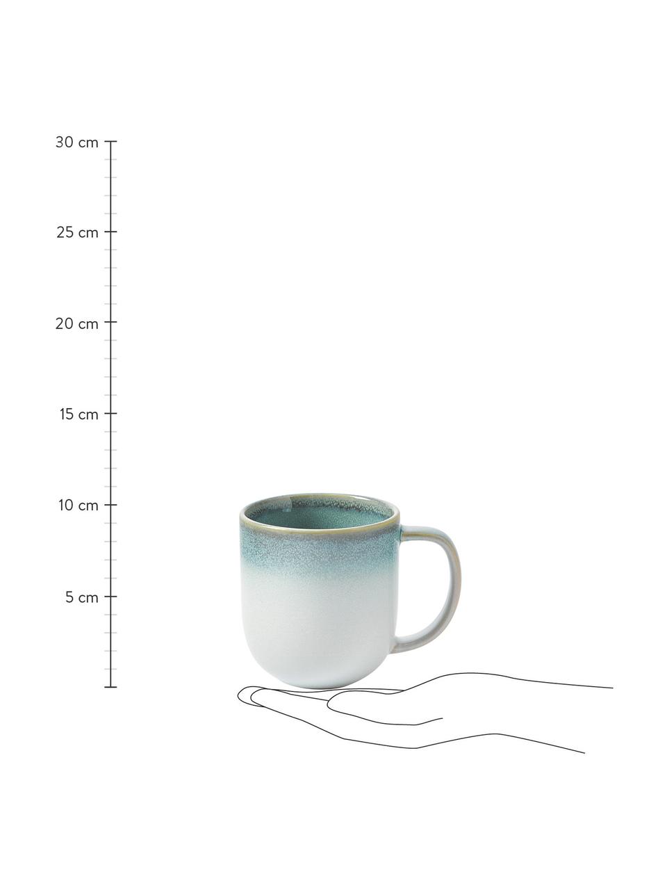 Tasse Havana, 4 Stück, Steingut, glasiert, Blautöne, Ø 12 x H 9 cm