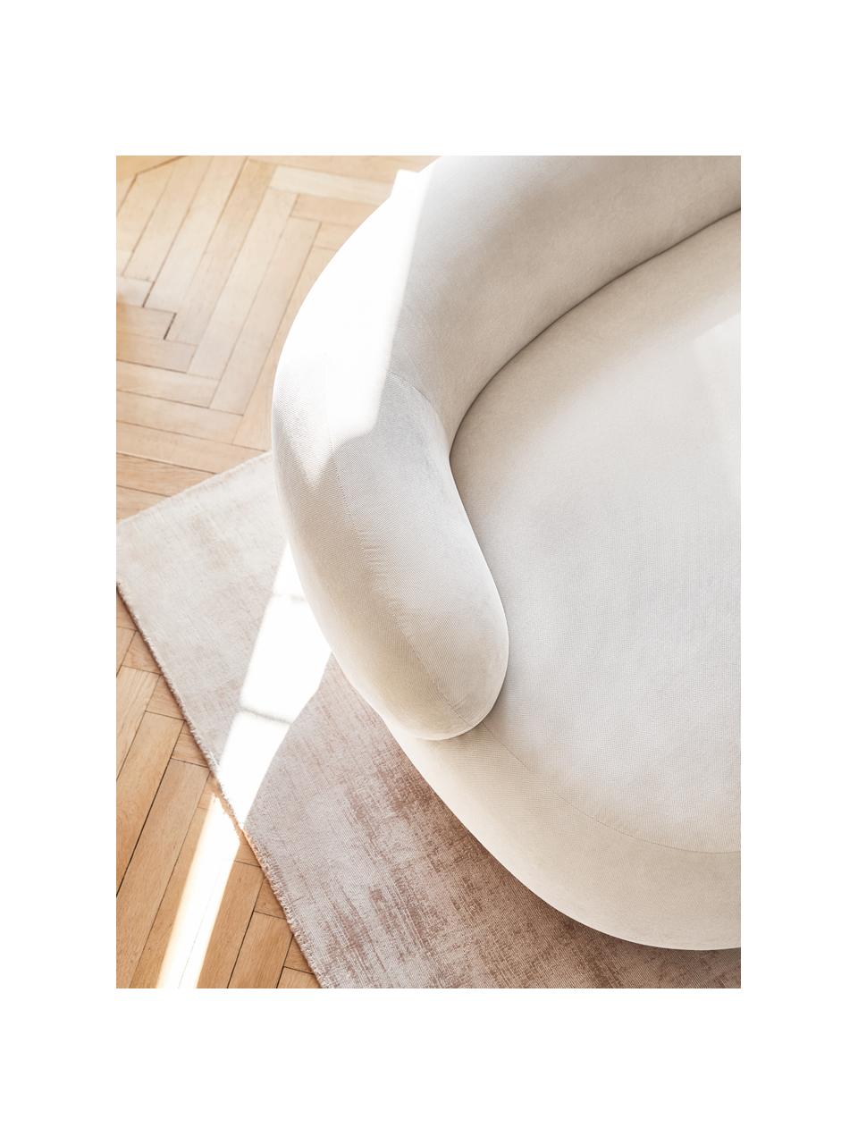 Divano 3 posti Alba, Rivestimento: 97% poliestere, 3% nylon , Struttura: legno massiccio di abete,, Piedini: plastica Questo prodotto , Tessuto bianco crema, Larg. 235 x Prof. 114 cm, schienale a destra