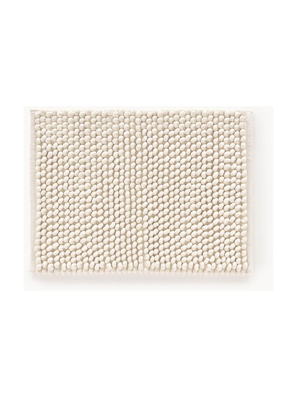 Tapis de bain doux design bouclé Brady, 68 % polyester, certifié GRS, 32 % coton

Le matériau est certifié STANDARD 100 OEKO-TEX®, 21.HIN.559, HOHENSTEIN HTTI, Blanc cassé, larg. 50 x long. 70 cm