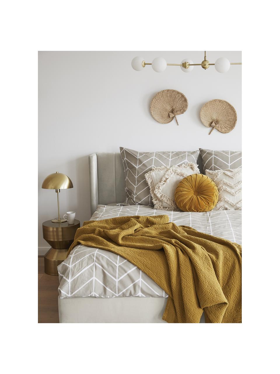 Sametová čalouněná postel Dusk, Béžová, Š 160 cm, D 200 cm