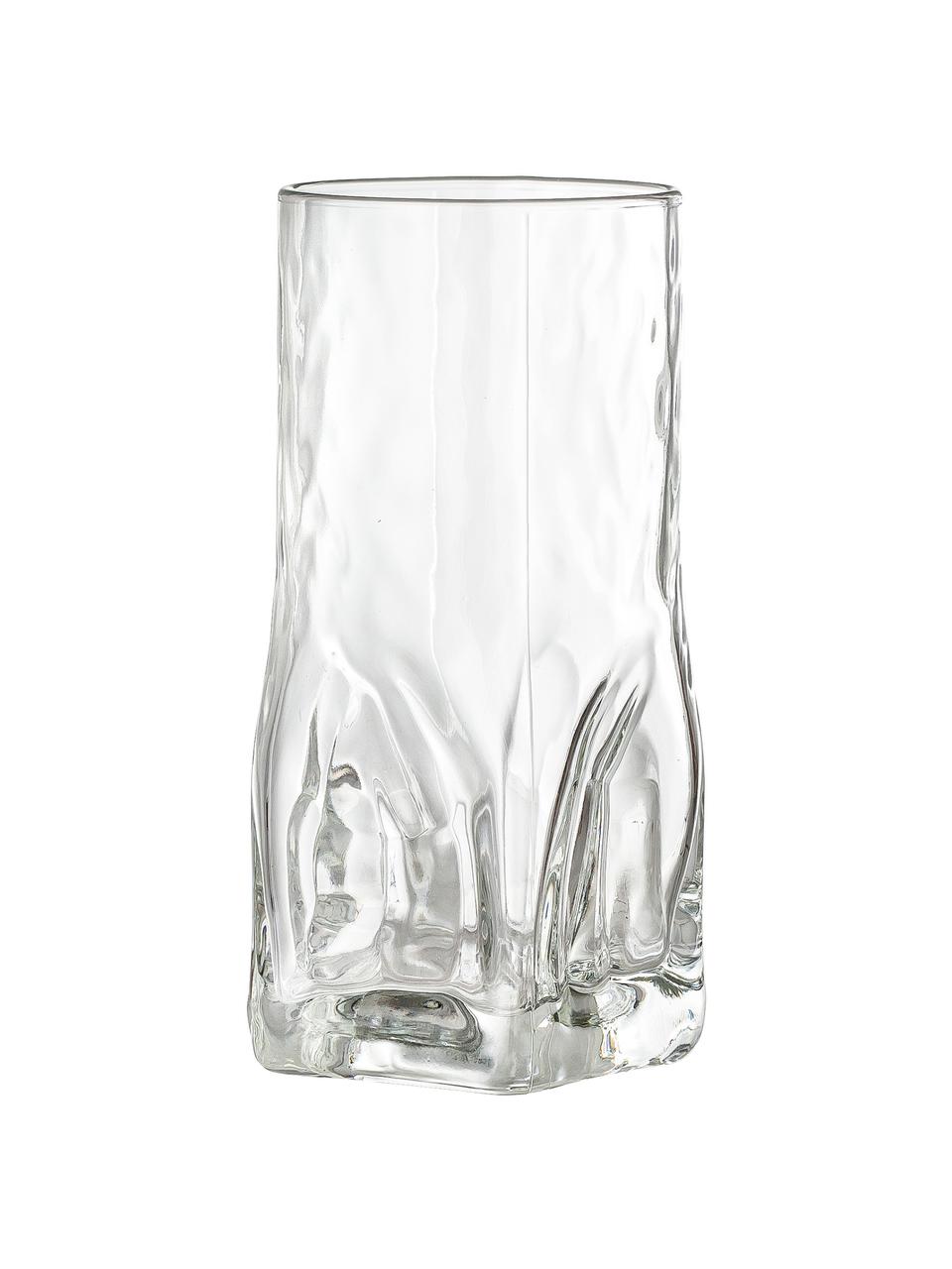 Waterglazen Zera met oneven vorm, 6 stuks, Glas, Transparant, Ø 7 x H 16 cm