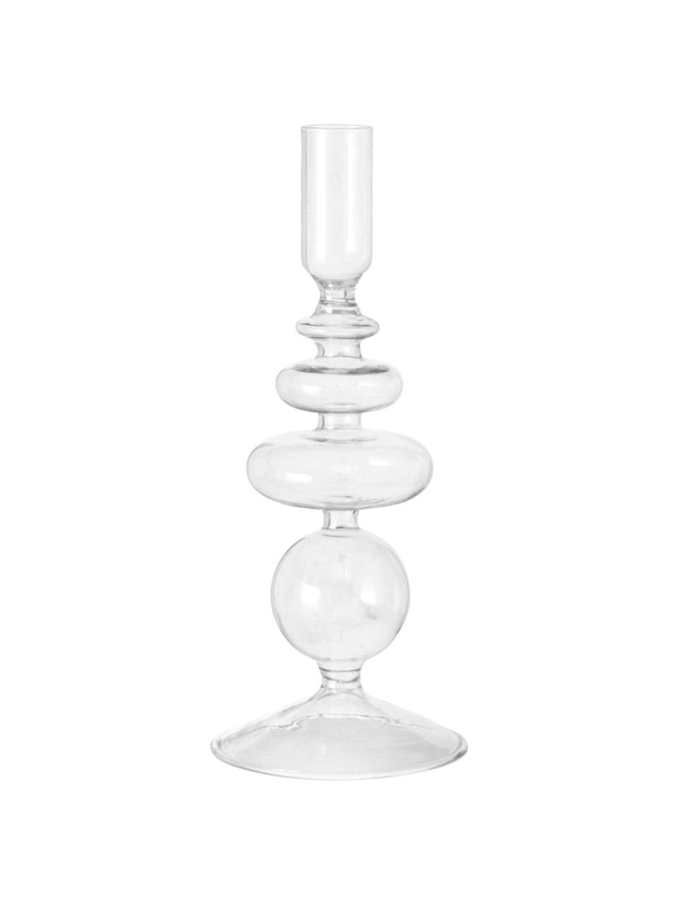 Kerzenhalter Labbia, Glas, Transparent, Ø 9 x H 22 cm