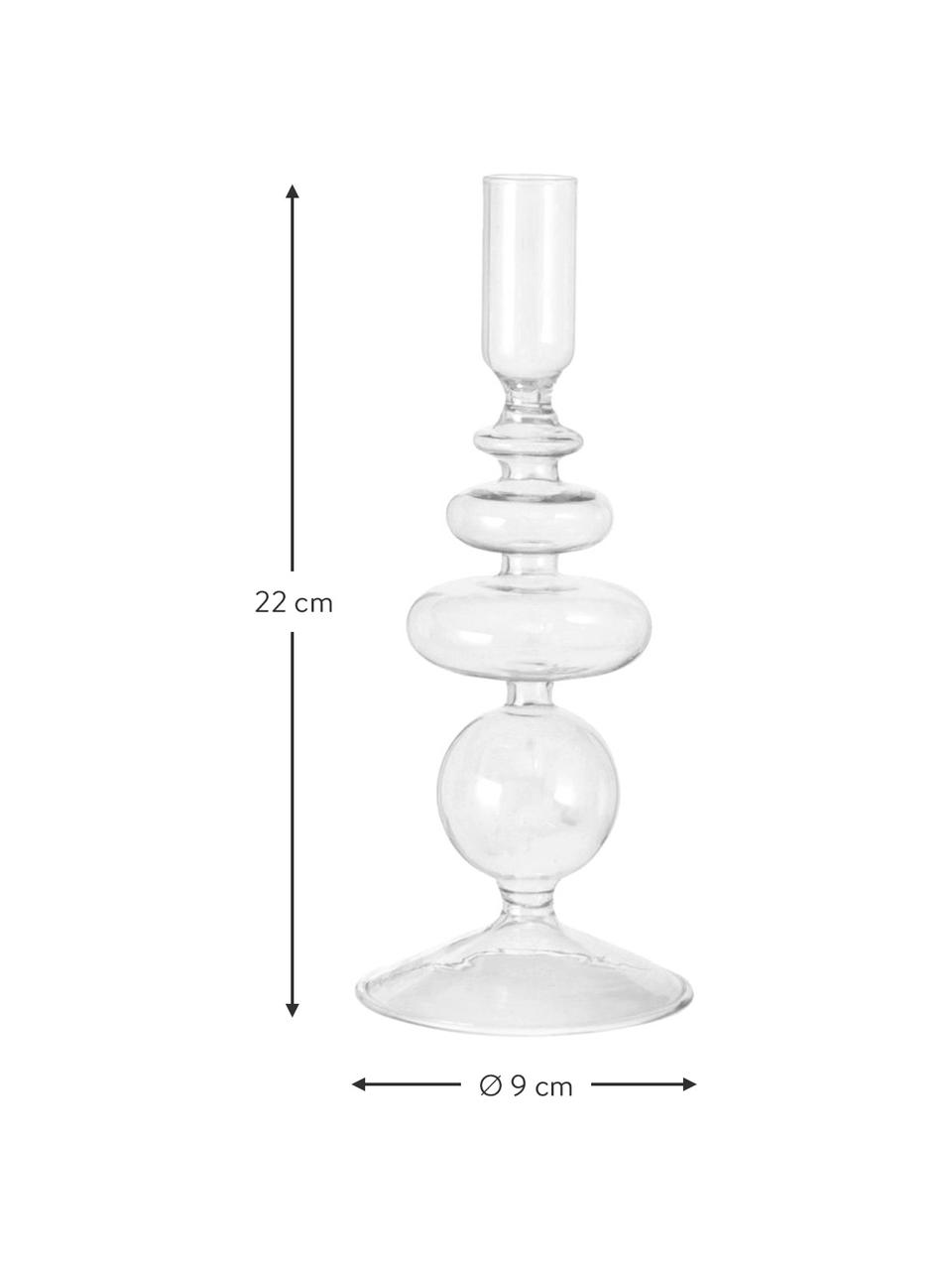 Kandelaarsset Labbia in transparant, Glas, Transparant, Ø 9 x H 22 cm