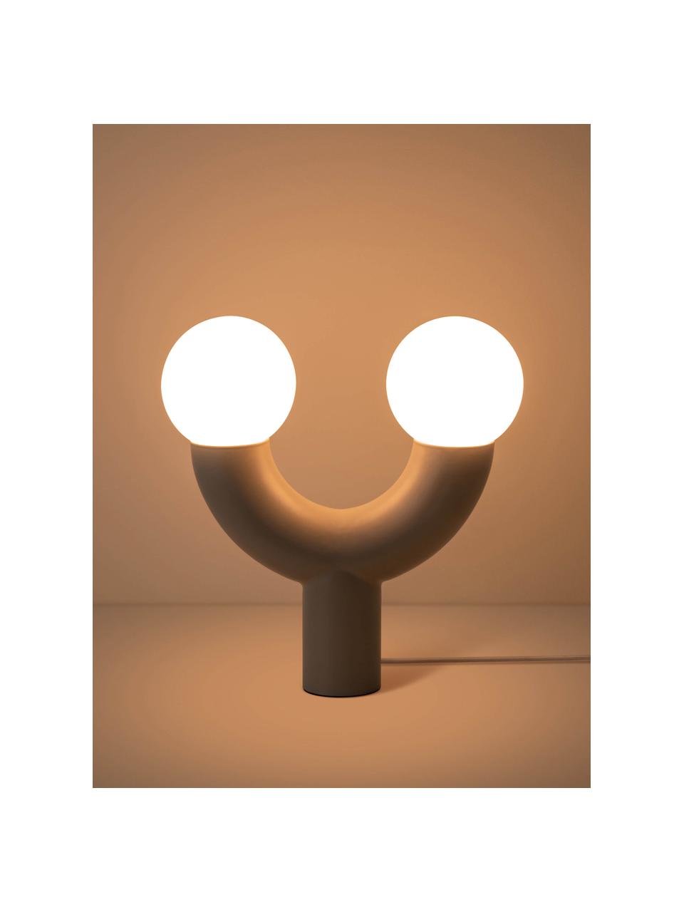 Stmívatelná stolní lampa Tube, Bílá, béžová, Š 27 cm, V 28 cm