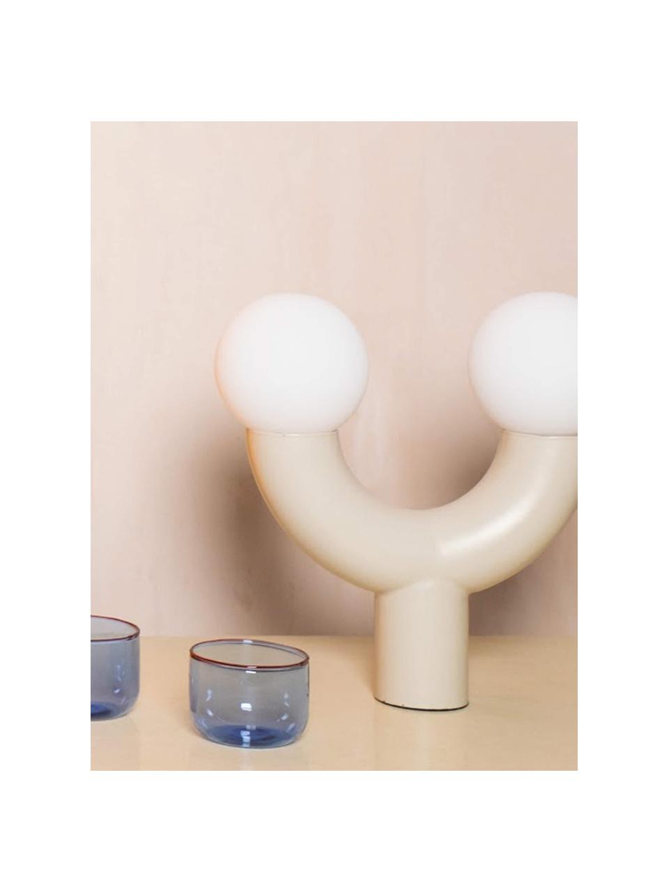 Stmívatelná stolní lampa Tube, Bílá, béžová, Š 27 cm, V 28 cm