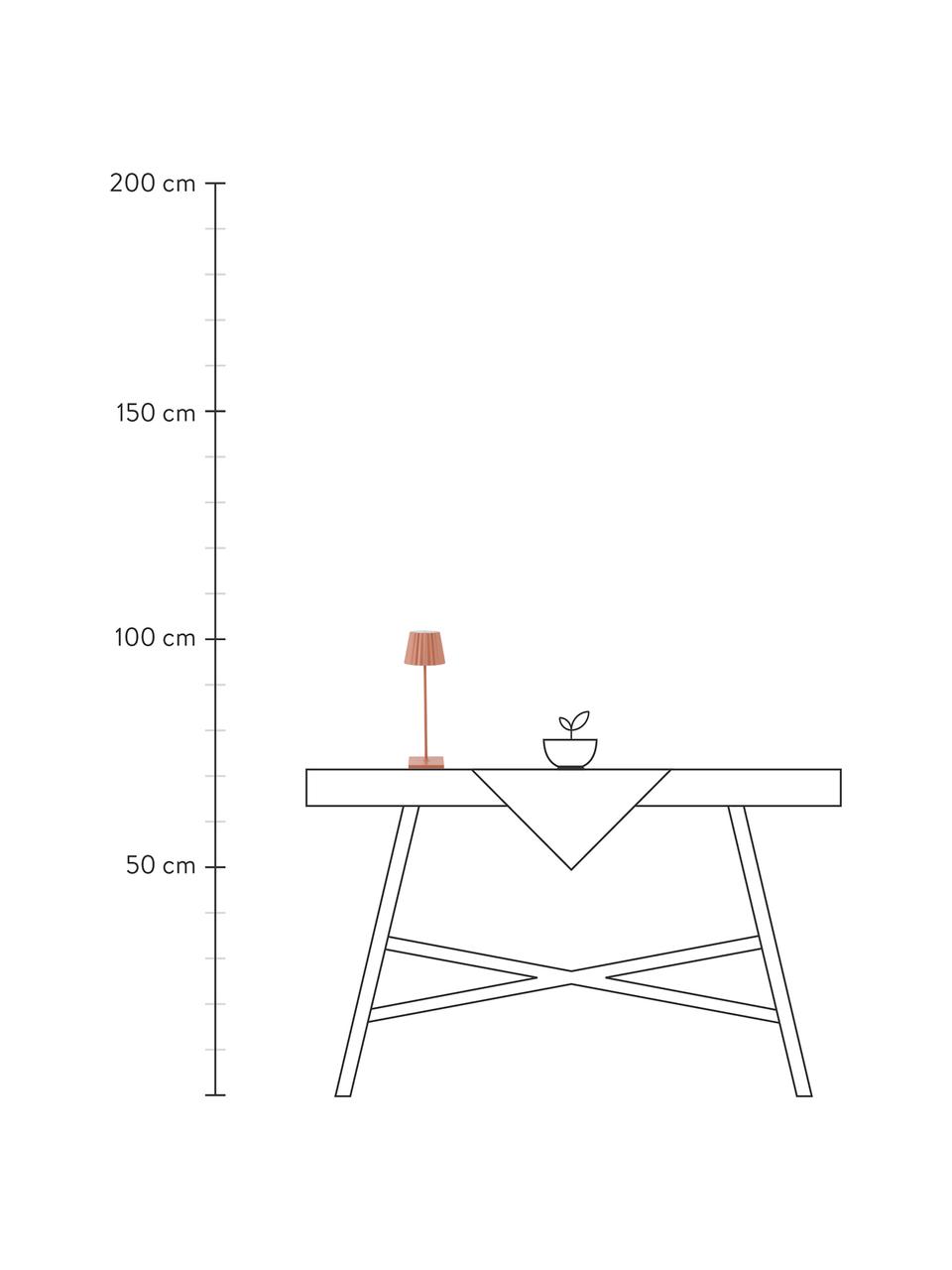 Zewnętrzna mobilna lampa stołowa z funkcją przyciemniania Trellia, Pomarańczowy, Ø 15 x W 38 cm