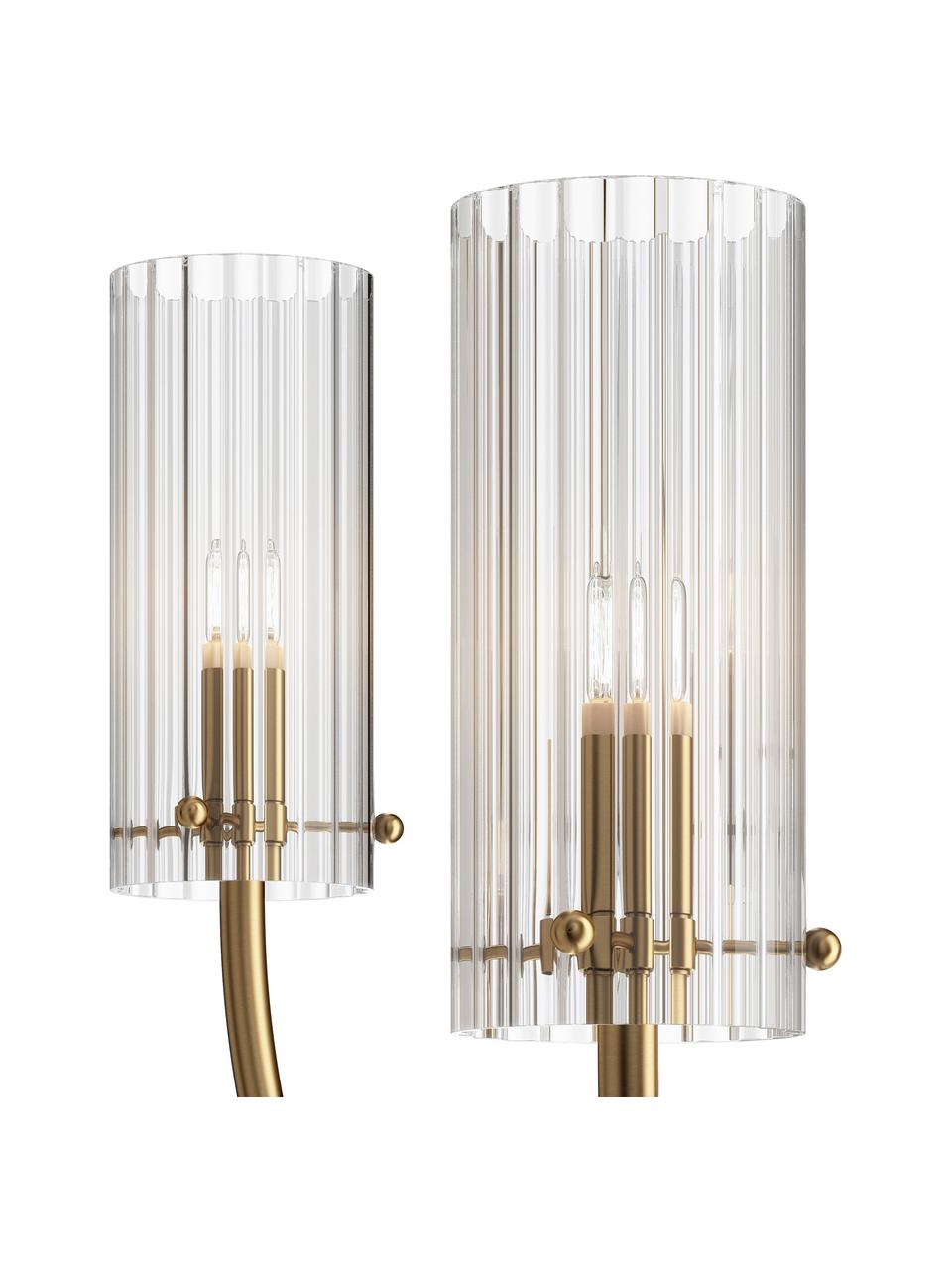 Grande suspension Arco, Couleur dorée, transparent, Ø 61 x haut. 67 cm