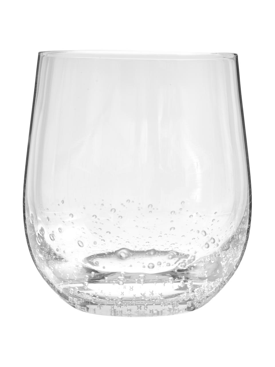 Szklanka ze szkła dmuchanego Bubble, 4 szt., Szkło dmuchane, Transparentny, Ø 9 x W 10 cm, 250 ml