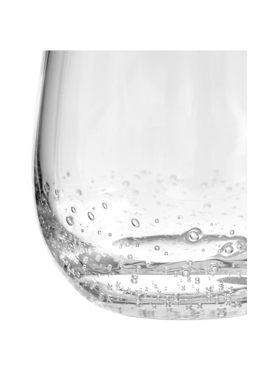 Bicchiere acqua in vetro soffiato Bubble 4 pz, Vetro soffiato, Trasparente con bolle d'aria, Ø 9 x Alt. 10 cm, 250 ml