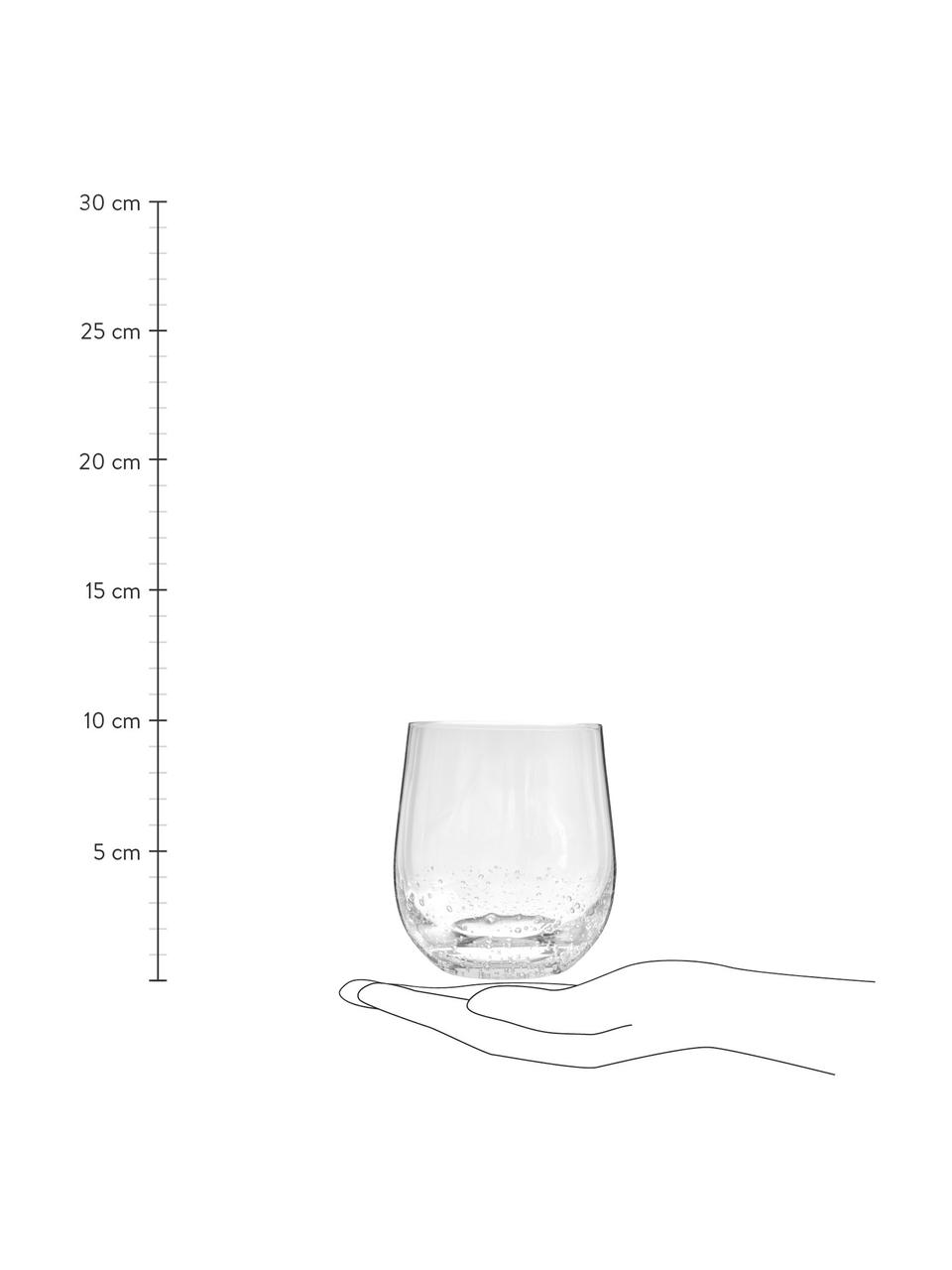 Mondgeblazen waterglazen Bubble, 4 stuks, Mondgeblazen glas, Transparant met luchtbellen, Ø 9 x H 10 cm, 250 ml