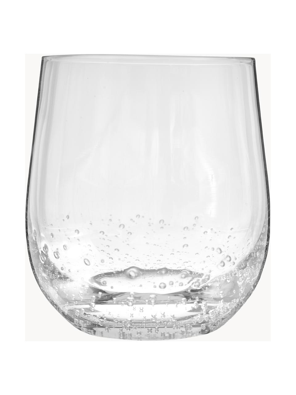 Mondgeblazen Bubble waterglazen met decoratieve luchtbellen, 4 stuks, Mondgeblazen glas, Transparant, Ø 9 x H 10 cm, 250 ml