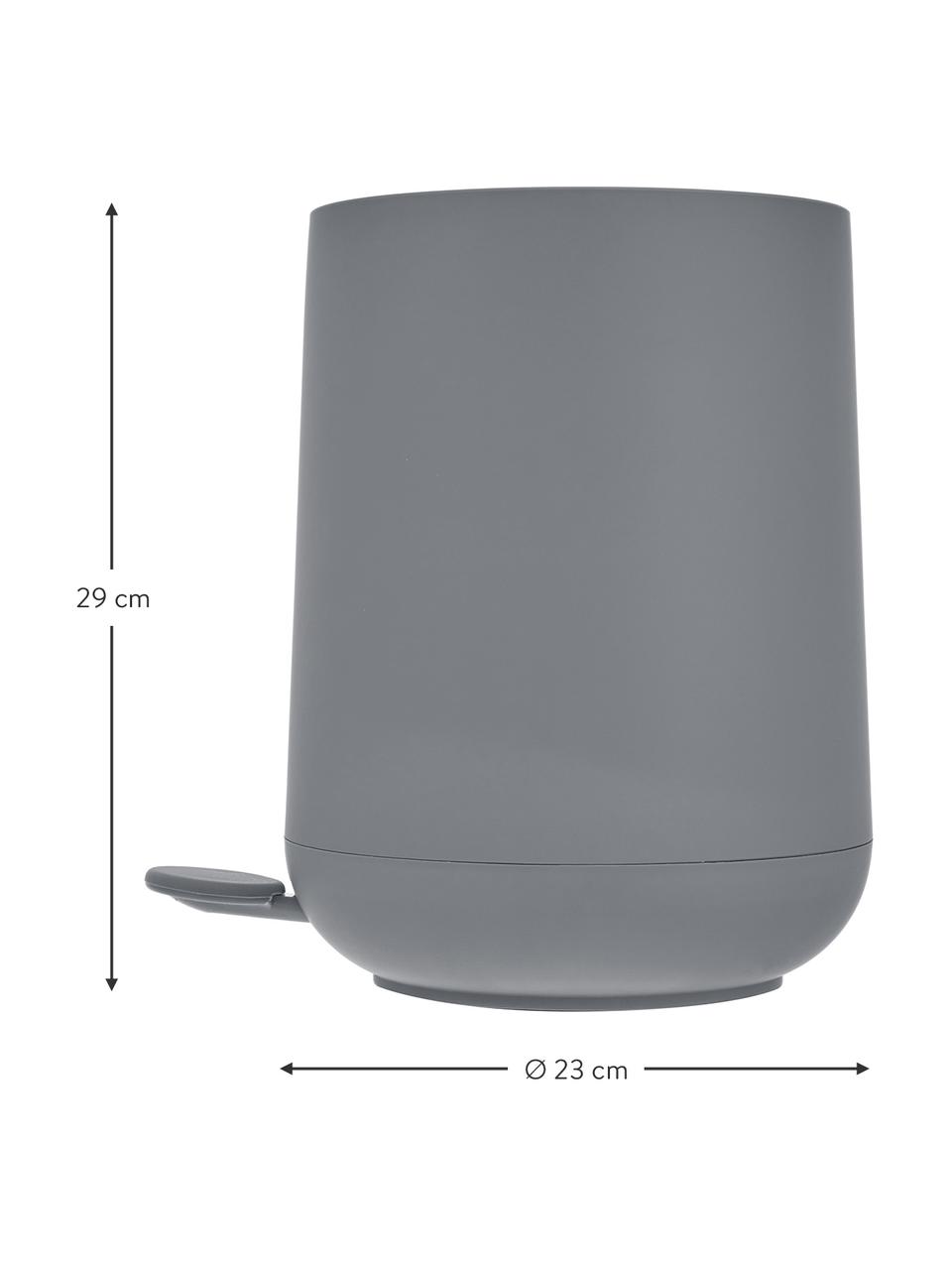 Papelera con tapadera cierre suave Nova, Plástico ABS, Gris, 5 L