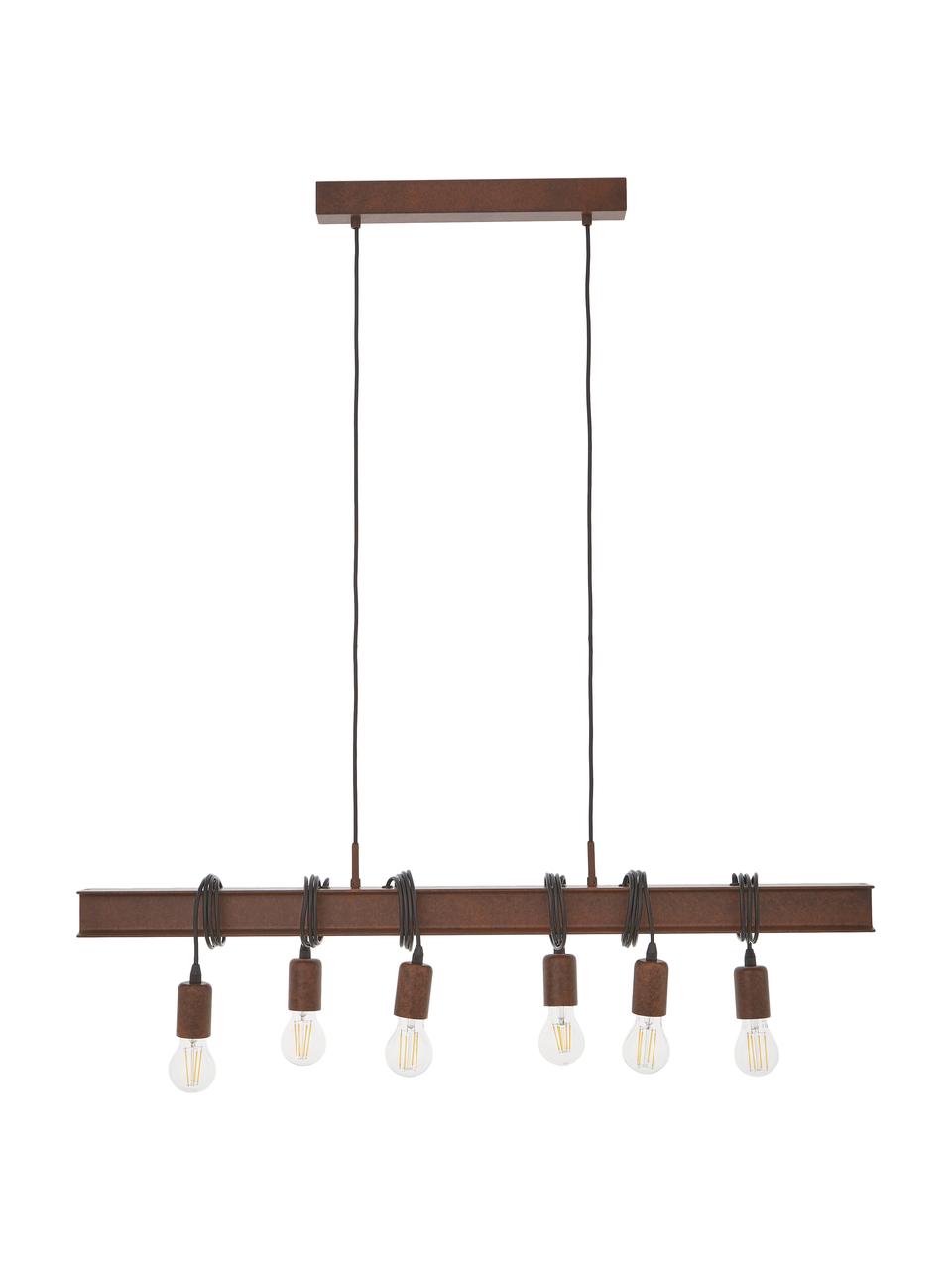 Grande suspension industrielle Townshend, Brun, larg. 101 x haut. 22 cm