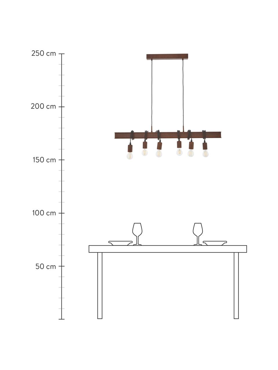 Grande suspension industrielle Townshend, Brun, larg. 101 x haut. 22 cm