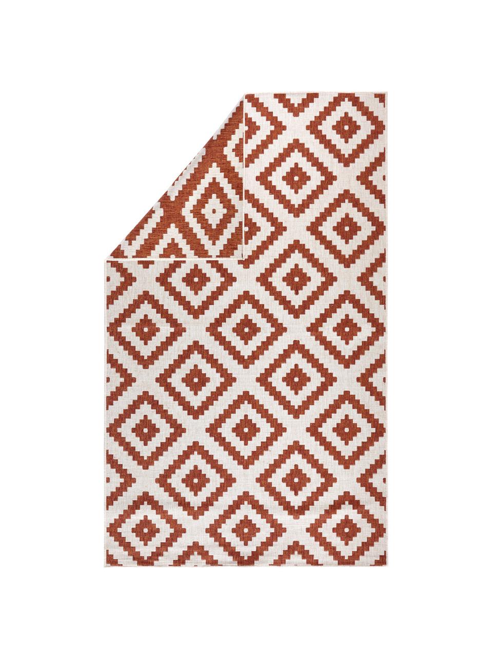 Tappeto reversibile da interno-esterno Malta, Terracotta, crema, Larg. 120 x Lung. 170 cm (taglia S)