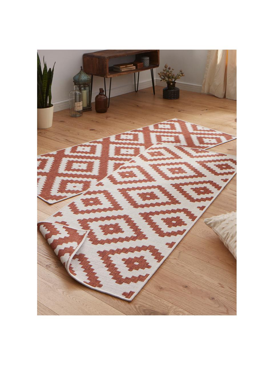 Tappeto reversibile da interno-esterno Malta, Terracotta, crema, Larg. 120 x Lung. 170 cm (taglia S)