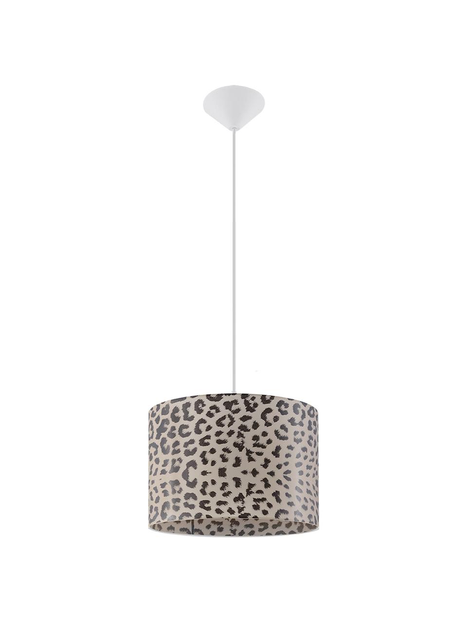 Hanglamp Freesco, Kunststof (PVC), Beige, zwart, Ø 30 x H 82 cm