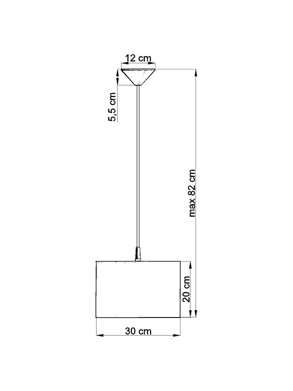 Hanglamp Freesco, Kunststof (PVC), Beige, zwart, Ø 30 x H 82 cm