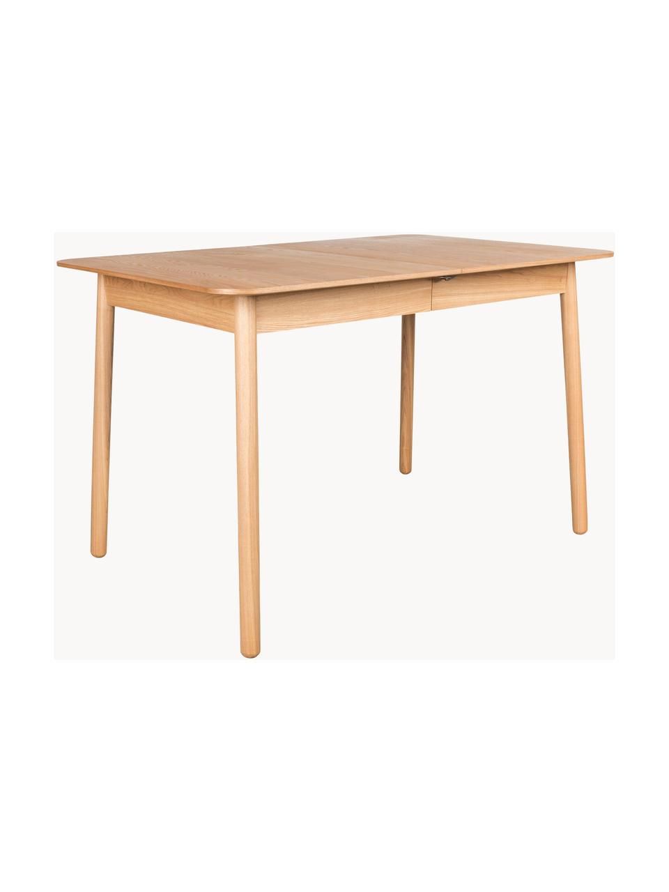 Mesa de comedor extensible de madera de fresno Glimps, 120-162 x 80 cm, Patas: madera de fresno maciza, Tablero: de fibras de densidad med, Madera de fresno, An 120/160 x F 80 cm