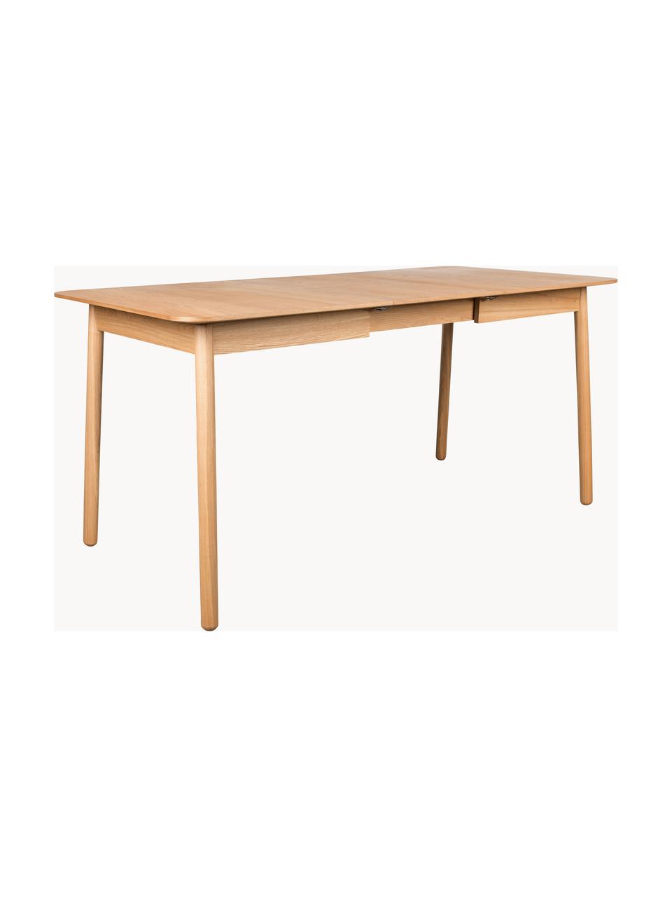 Mesa de comedor extensible de madera de fresno Glimps, 120-162 x 80 cm, Patas: madera de fresno maciza, Tablero: de fibras de densidad med, Madera de fresno, An 120/160 x F 80 cm