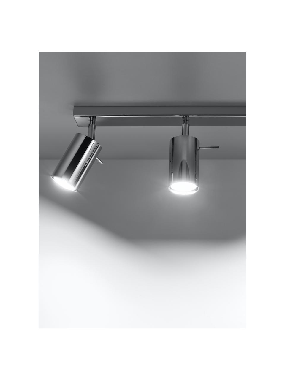 Spot plafond Etna, Gris chrome, larg. 45 x haut. 15 cm