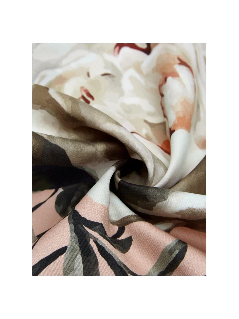 Baumwollsatin-Kopfkissenbezüge Blossom mit Blumen-Print, 2 Stück, Webart: Satin Fadendichte 210 TC,, Mehrfarbig, Rosa, 40 x 80 cm