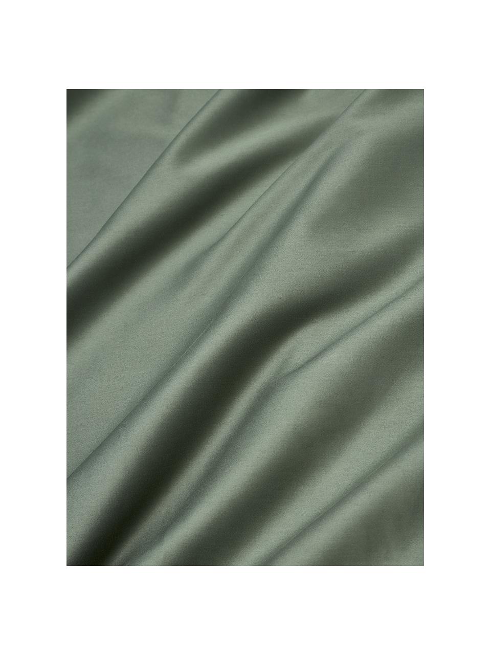 Lenzuola in raso di cotone Premium, Verde, Larg. 180 x Lung. 280 cm