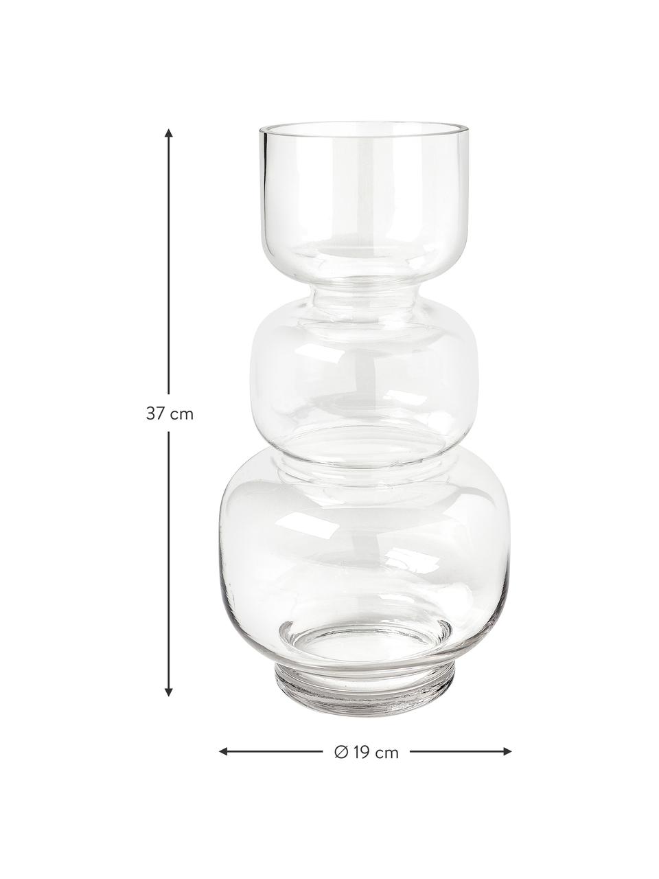 Ručně foukaná skleněná váza Clea, Sklo, Transparentní, Ø 19 cm, V 37 cm