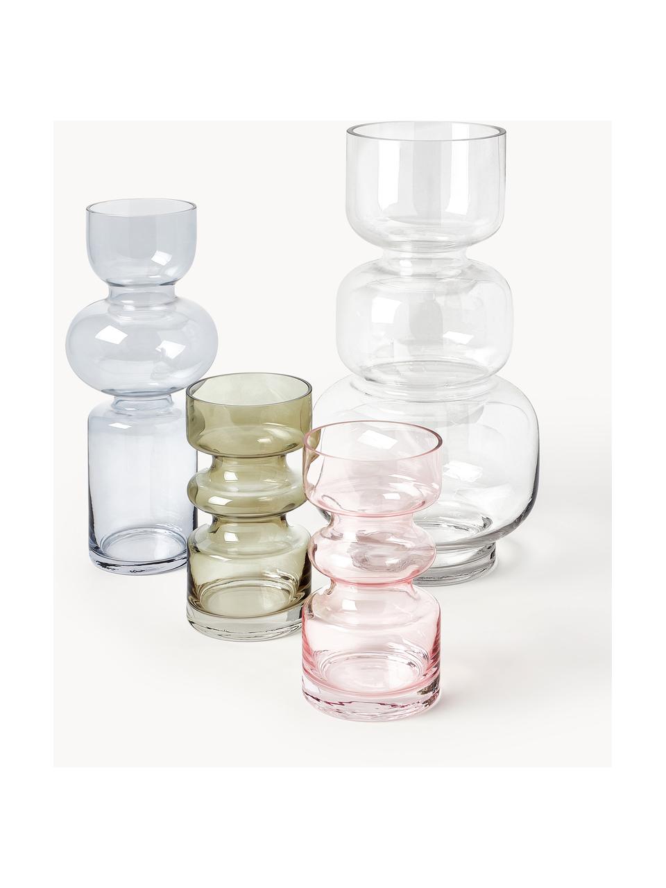 Mundgeblasene Vase Clea aus Glas, Glas, Transparent, Ø 19 x H 37 cm