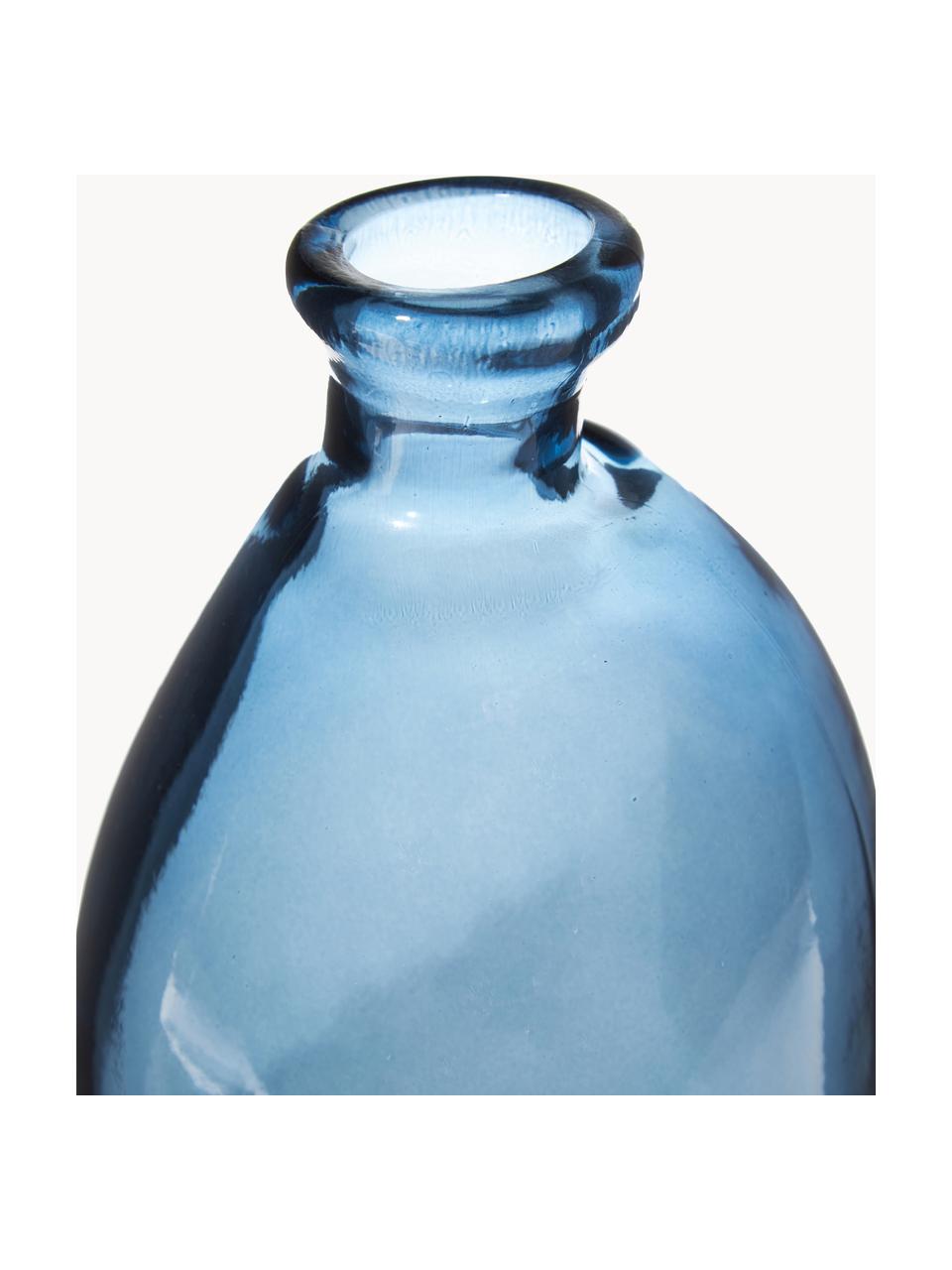 Vase bouteille Dina, Verre recyclé, certifié GRS, Bleu, Ø 13 x haut. 35 cm