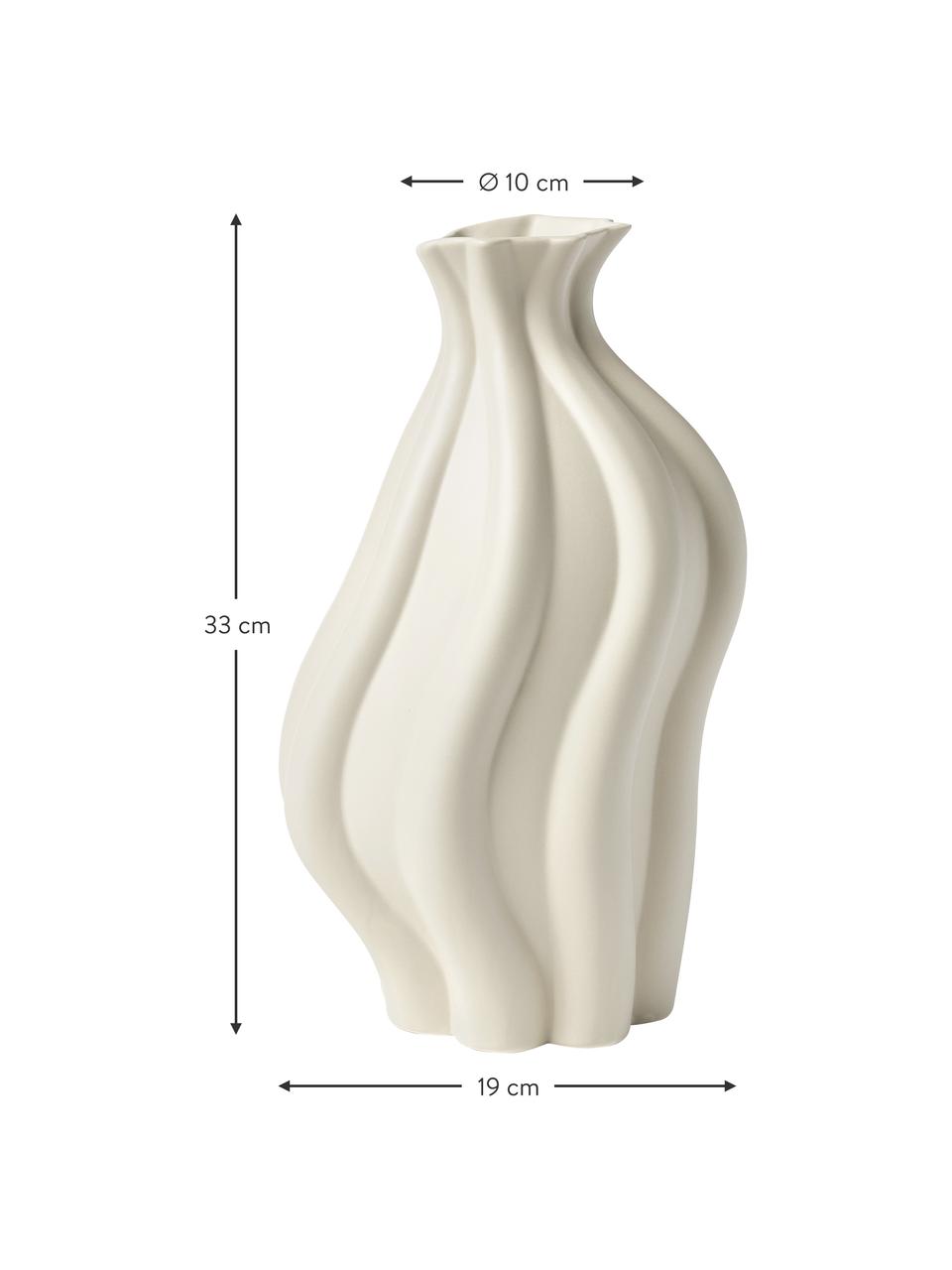 Jarrón de cerámica Blom, Cerámica, Beige, Al 33 cm