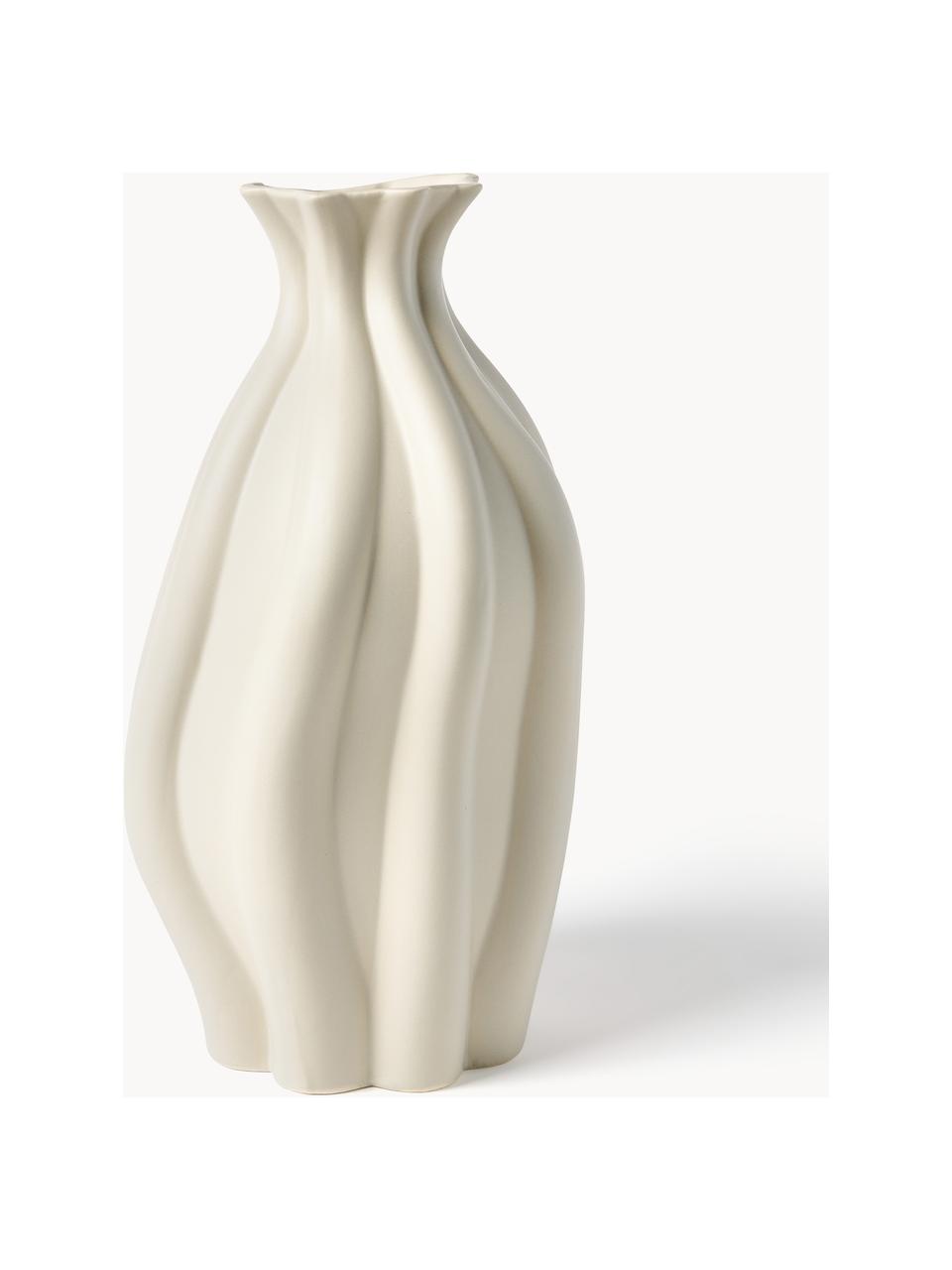 Vase Blom aus Keramik, H 33 cm, Keramik, Beige, B 19 x H 33 cm