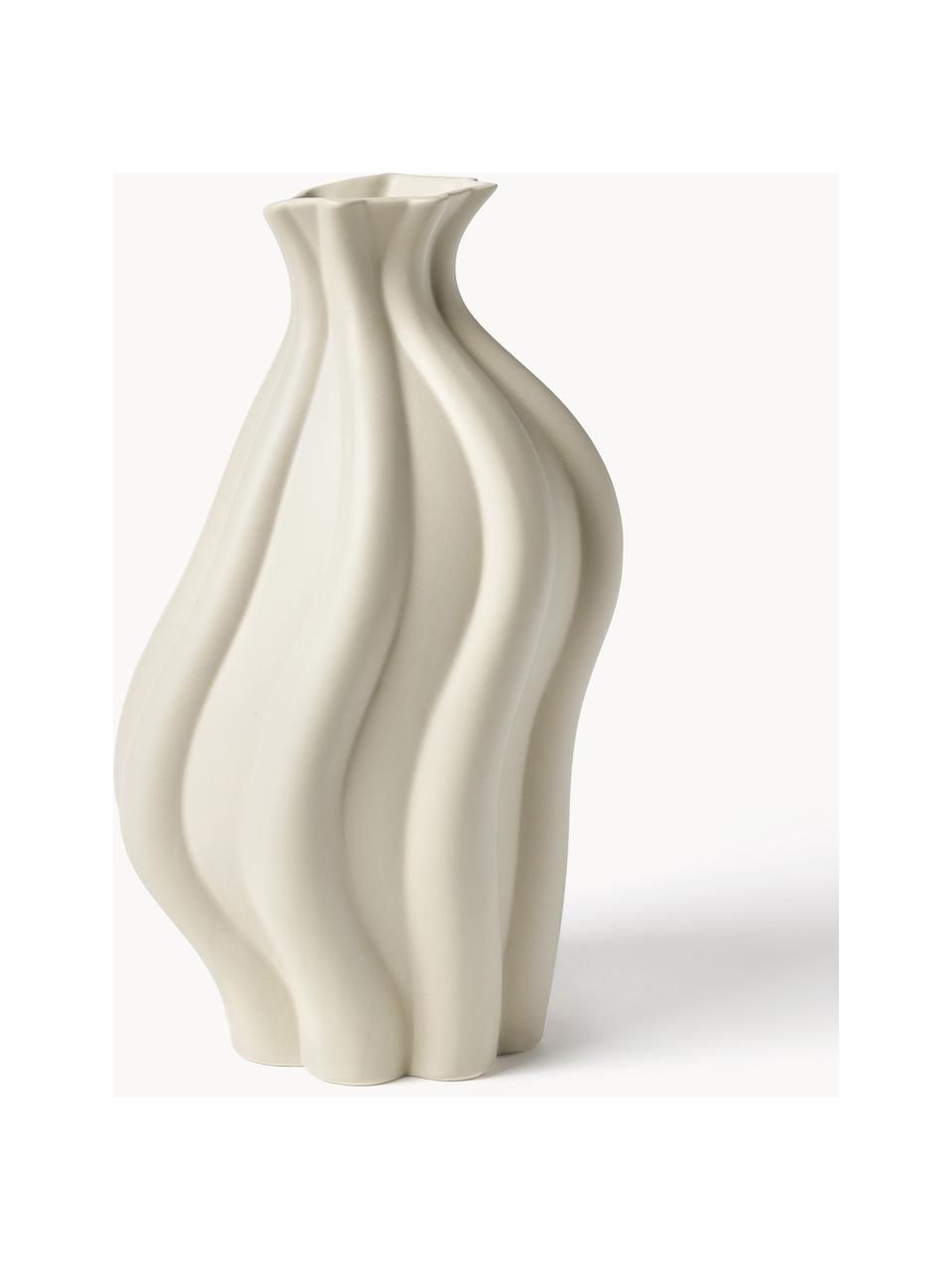 Vase en céramique Blom, Céramique, Beige, larg. 19 x haut. 33 cm