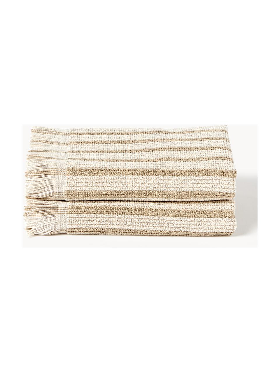 Handdoek Irma in verschillende formaten, Beige, Handdoek, B 50 x L 100 cm, 2 stuks