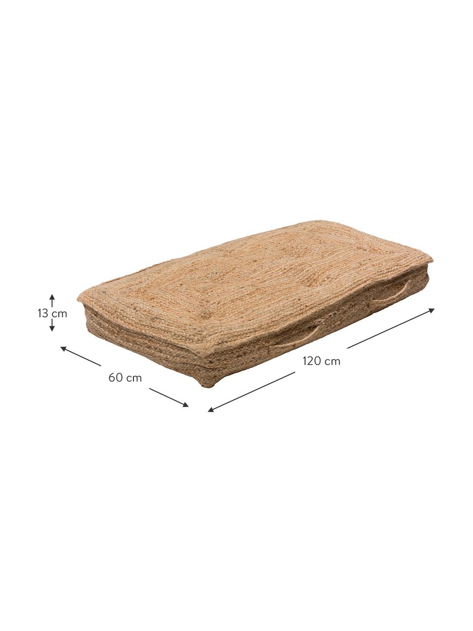 Poduszka podłogowa z juty Ural, Beżowy, S 60 x D 120 cm