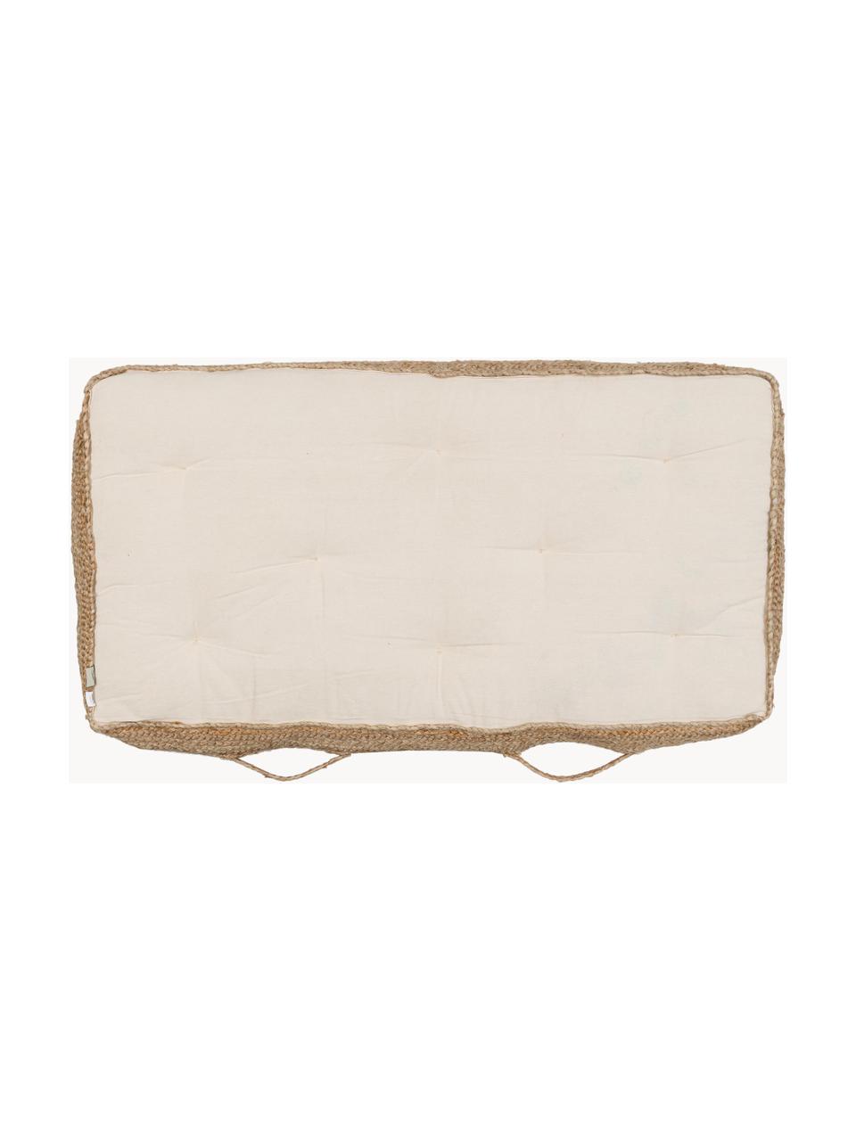 Cojín de suelo grande de yute Ural, Parte superior: yute, Beige, An 60 x L 120 cm