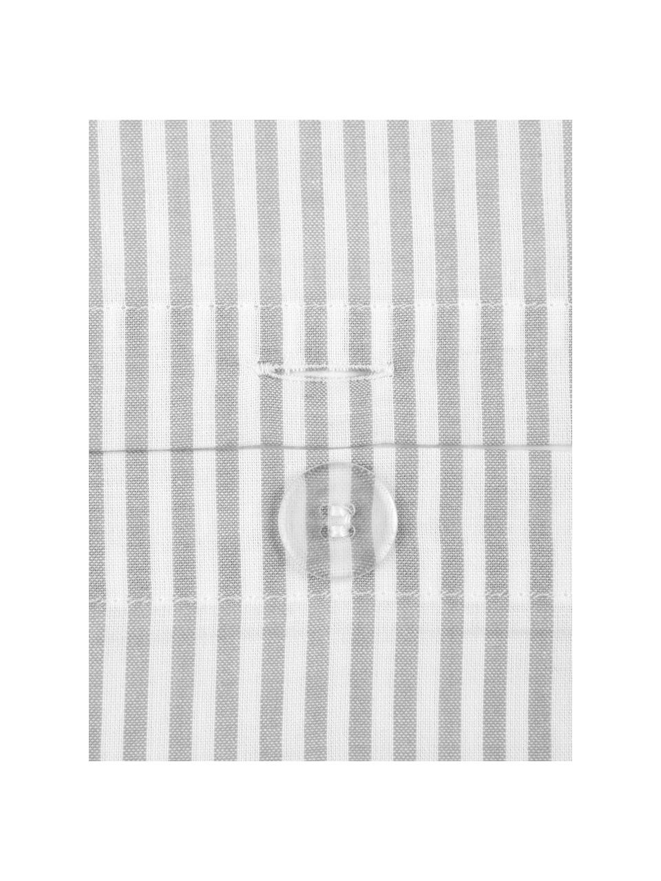 Parure copripiumino in cotone ranforce Ellie, Tessuto: Renforcé, Bianco, grigio, 200 x 200 cm + 2 federe 50 x 80 cm