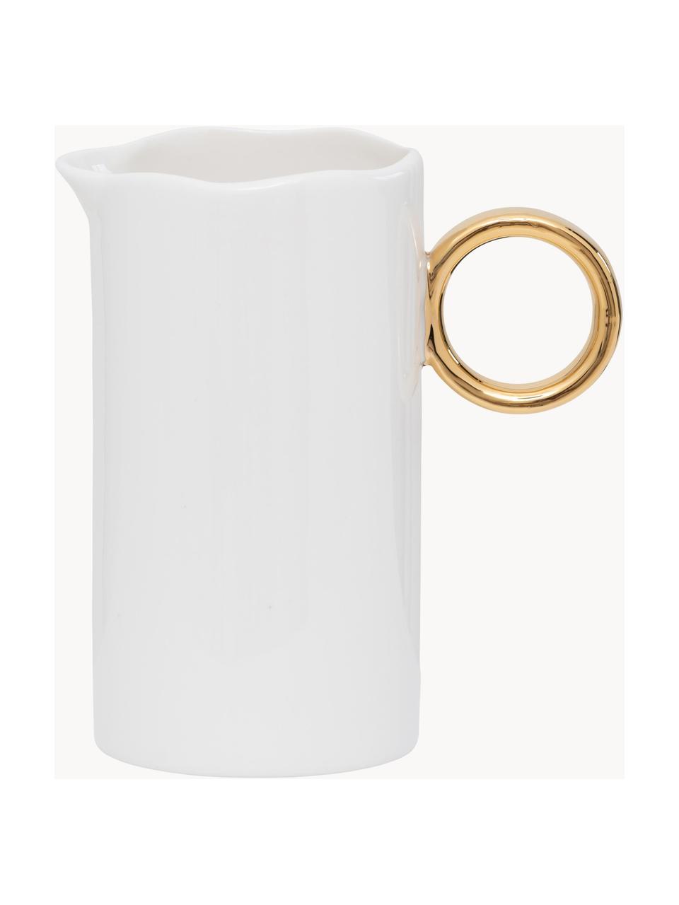 Lechera Good Morning, Cerámica de gres, Blanco, dorado, 200 ml