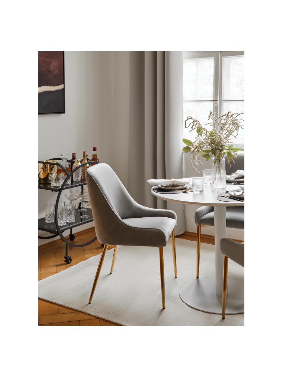 Stolička so zamatovým čalúnením Ava, Zamatová sivá, Š 53 x H 60 cm