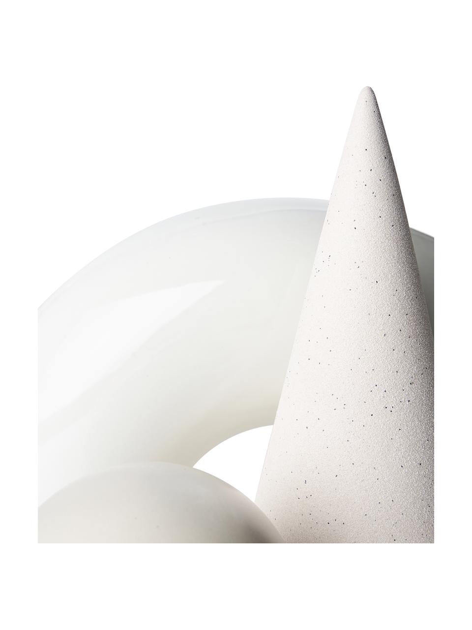 Objets décoratifs de différentes formes Oskar , 3 élém., Grès cérame, Blanc crème, Ø 10 x haut. 15 cm